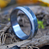 BLUE WOOD & SAND | Beach Sand Rings - Wooden Wedding Ring - Unique Wedding Rings - Minter and Richter Designs