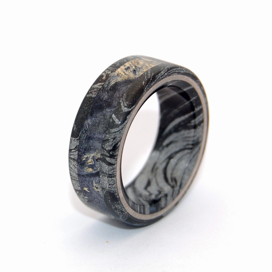GREEK GOD DONS BLACK | Wood & M3 Black Titanium Wedding Rings - Minter and Richter Designs
