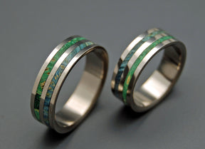 JUNGLE VINES | Box Elder Wood - Unique Wedding Rings - His and Hers Titanium Wedding Rings Set - Minter and Richter Designs