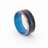 ONYX STONE BLUE | Onyx Stone & Blue Marbled Opalscent Resin Black Rings Mens Wedding Ring - Minter and Richter Designs