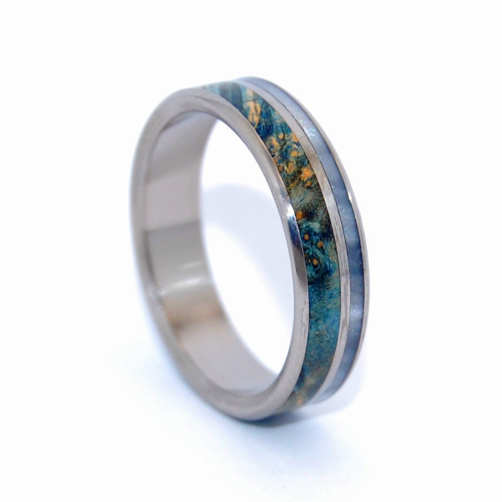 Poseidon's View | Wood and Resin Titanium Wedding Ring - Minter and Richter Designs