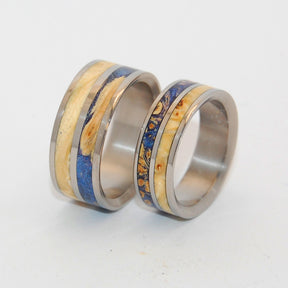 MY TWIN HEART | Box Elder Wood Titanium Wedding Rings Set - Minter and Richter Designs