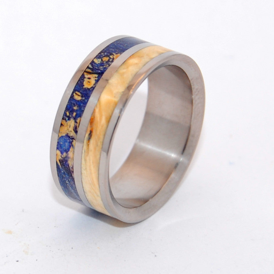 MY TWIN HEART | Box Elder Wood Titanium Wedding Rings - Minter and Richter Designs