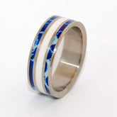 TO ME! | Cobalt Stone & White Marble - Unique Wedding Rings - Minter and Richter Designs