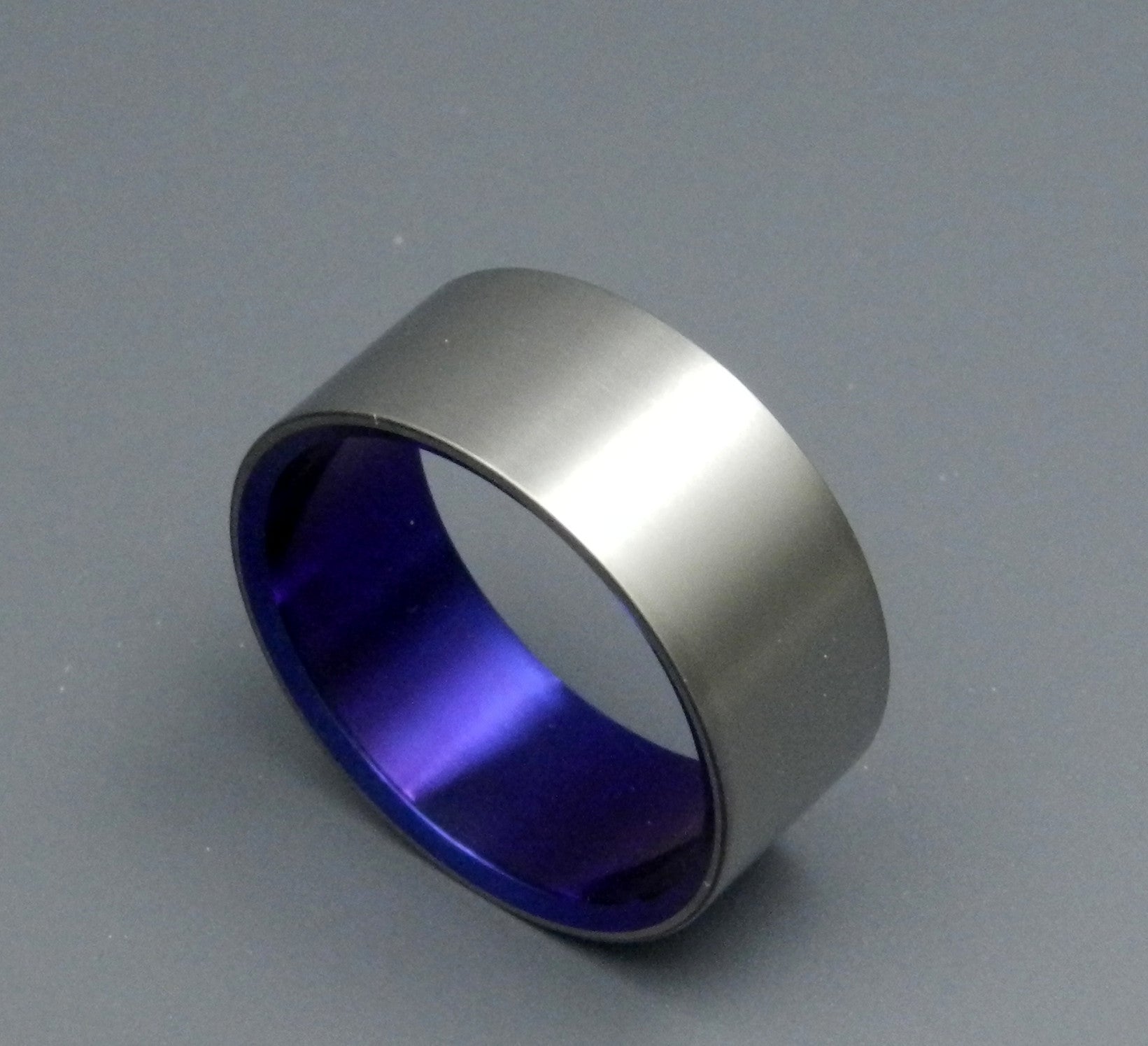 SIMPLE SATIN PURPLE | Hand Anodized Titanium - Unique Wedding Rings - Wedding Rings - Minter and Richter Designs