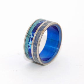 THE SEA HAS MANY MOODS | M3-Stone-Wood Titanium Wedding Bands - Minter and Richter Designs