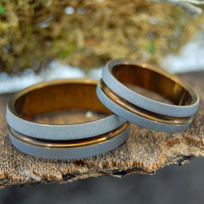 BOLD AS LOVE BRONZE | Bronze Titanium - Unique Wedding Rings - Wedding Rings Set - Minter and Richter Designs
