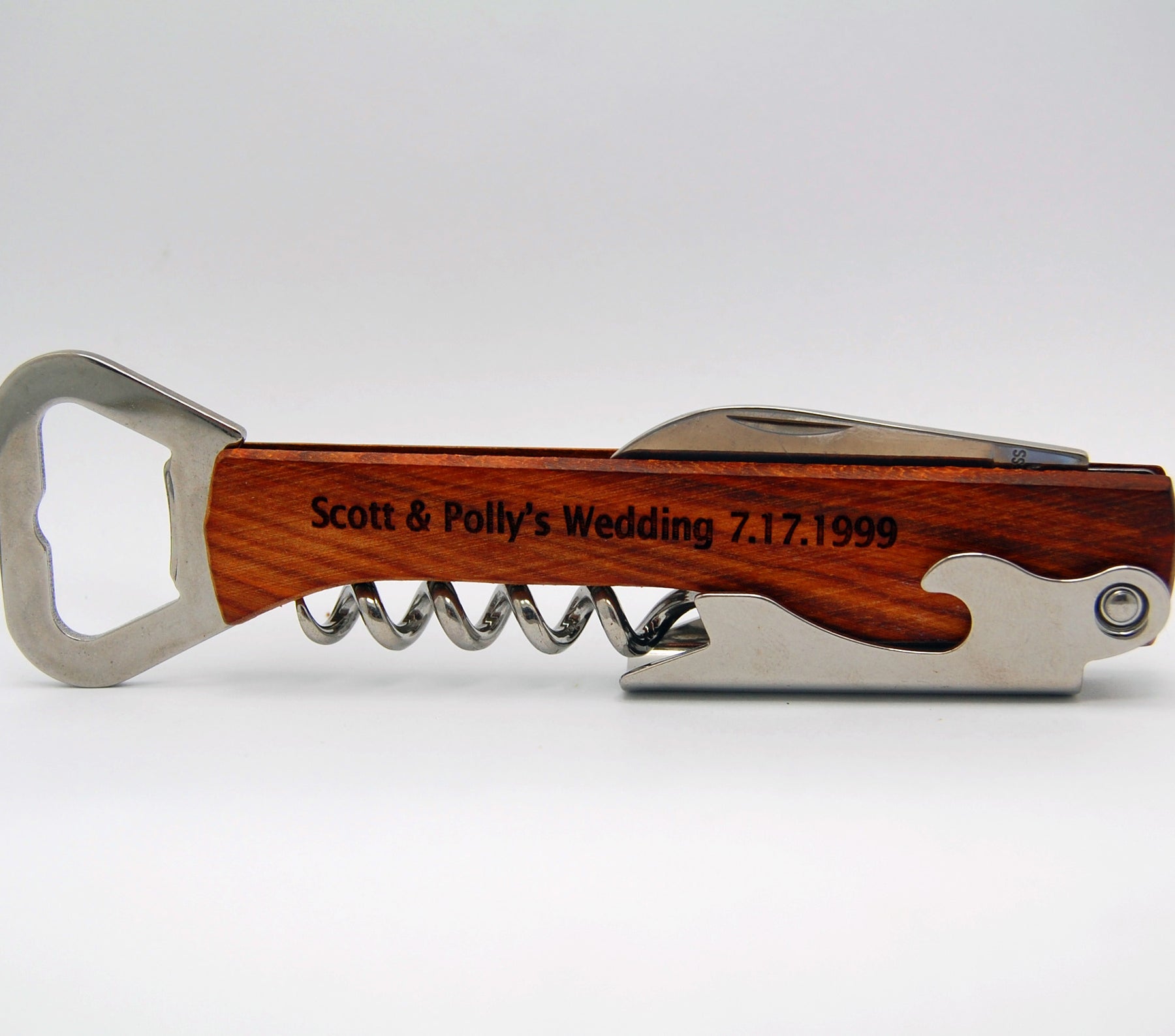 Wooden Bottle Opener & Wine Corkscrew - Free Engraving! - Minter and Richter Designs