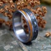 MINER | Fool's Gold, Antler & Maple Wood Black Wedding Ring - Minter and Richter Designs