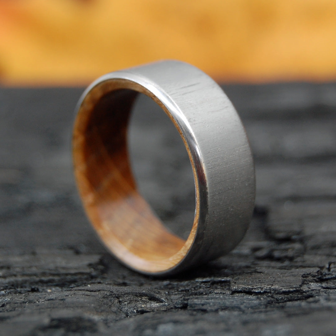 BULLY BOY AFTER HOURS | Whiskey Barrel Wood Titanium Wedding Rings - Minter and Richter Designs