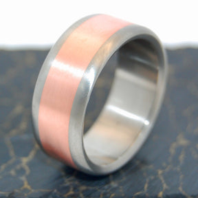 Mens Wedding Ring - Copper and Titanium Wedding Ring Set | CANDLELIGHT SATIN - Minter and Richter Designs