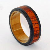 BECAUSE HE CAN | Cocobolo Wood & Carbon Fiber Titanium Men's Rings - Minter and Richter Designs