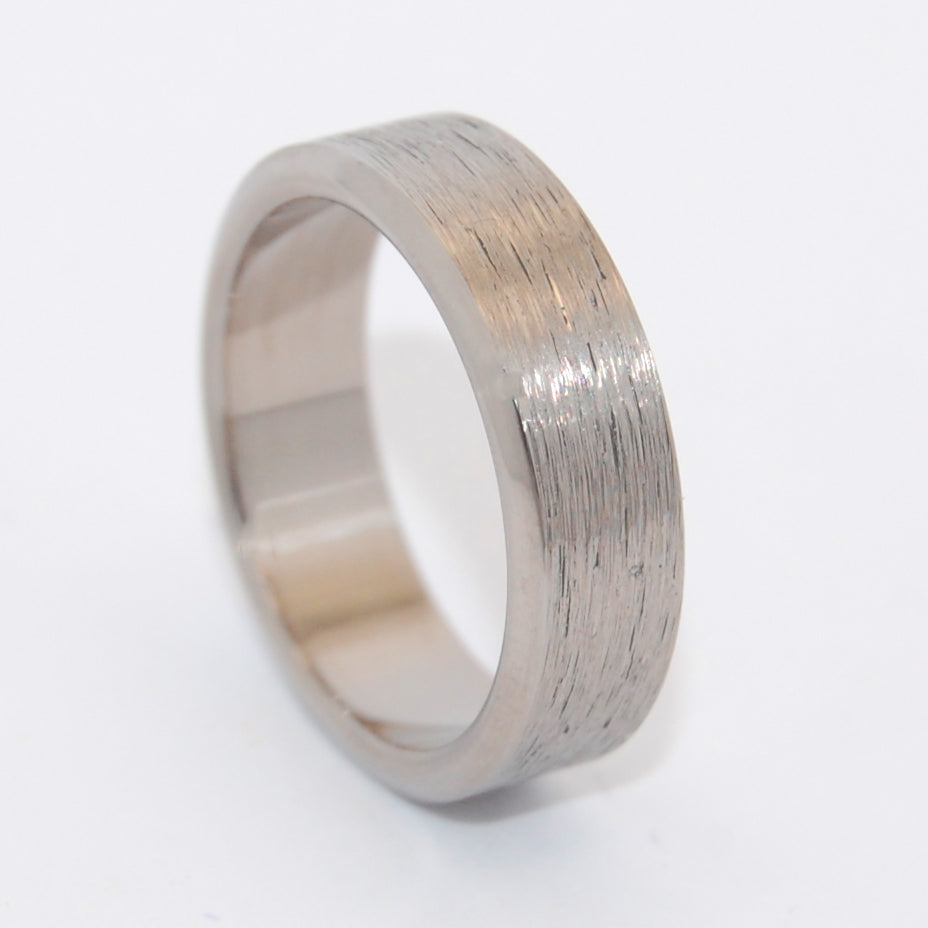 HARD WIRED | Titanium Hand Textured Men's Wedding Rings - Minter and Richter Designs