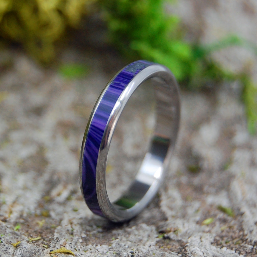 QUEEN CHAROITE | Charoite Stone Women's Purple Titanium Wedding Rings - Minter and Richter Designs