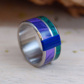 GO WITH YOU ANYWHERE | Charoite, Banded Azurite Malachite, Jade - Engagement Wedding Ring - Minter and Richter Designs
