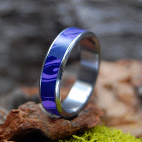 QUEEN CHAROITE | Purple Charoite Stone Titanium Wedding Ring - Minter and Richter Designs