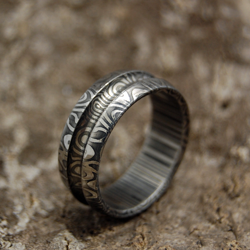 CHORUS | Damascus Damasteel Wedding Rings - Minter and Richter Designs