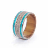 SEA OF GALILEE | Israel Beach Sand & Chrysocolla Stone Unique Wedding Rings - Minter and Richter Designs