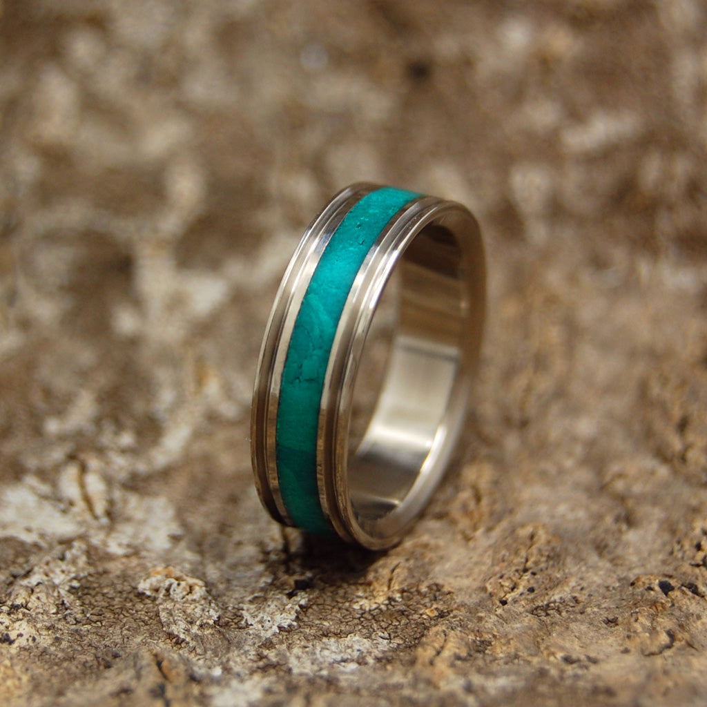 CLEOPATRA'S DESIRE | Imperial Jade Handcrafted Women's Titanium Wedding Rings - Minter and Richter Designs