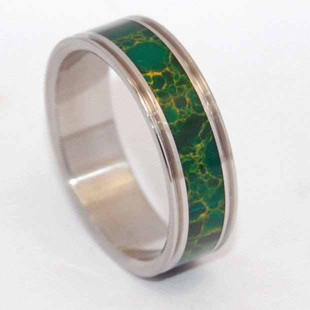 INOX STEEL Cleopatra's Desire | Jade Wedding Ring - Minter and Richter Designs