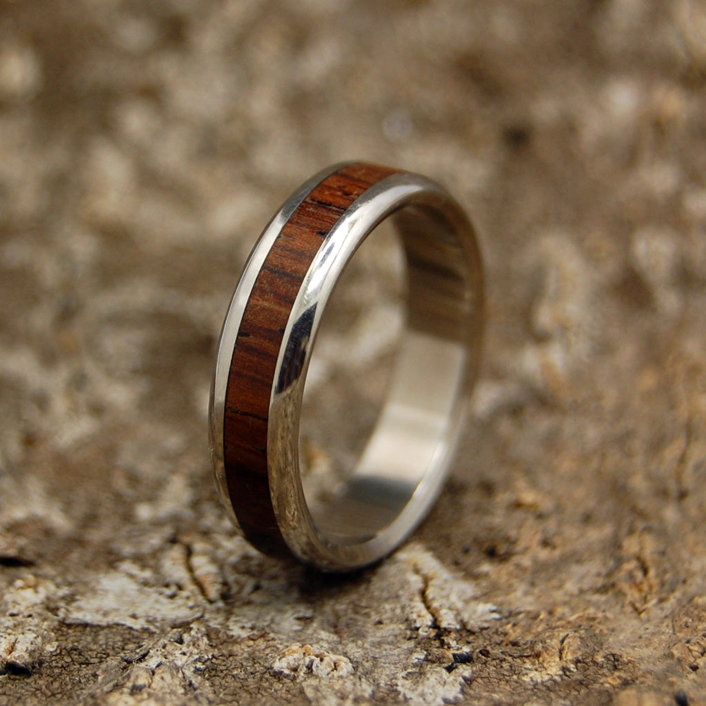 ROUNDED COCOBOLO | Cocobolo Wood & Titanium - Unique Wedding Rings - Women's Wedding Rings - Minter and Richter Designs