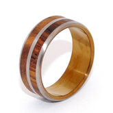 Sonora | Wood and Hand Anodized Bronze - Titanium Wedding Ring - Minter and Richter Designs