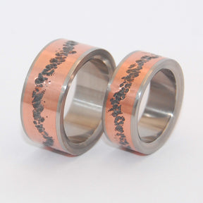 OUR PATH TOGETHER | Copper & Titanium Wedding Rings Set - Copper Rings - Minter and Richter Designs