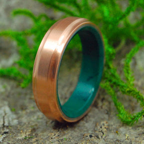 COPPER MOXIE | Copper and Jade Mens Wedding Rings - Minter and Richter Designs