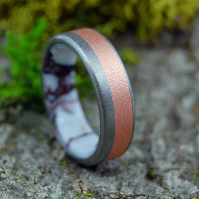 COPPERSTONE | Jasper Stone & Copper Titanium Men's Wedding Rings - Minter and Richter Designs