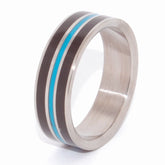 Crazy Heart | Onyx and Turquoise Titanium Wedding Band - Minter and Richter Designs