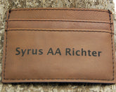Customizable Dark Brown Leatherette Wallet and Money Clip - Minter and Richter Designs