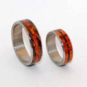 HOW QUICKLY | Maple Wood Wedding Rings - Unique Wedding Rings Set - Minter and Richter Designs