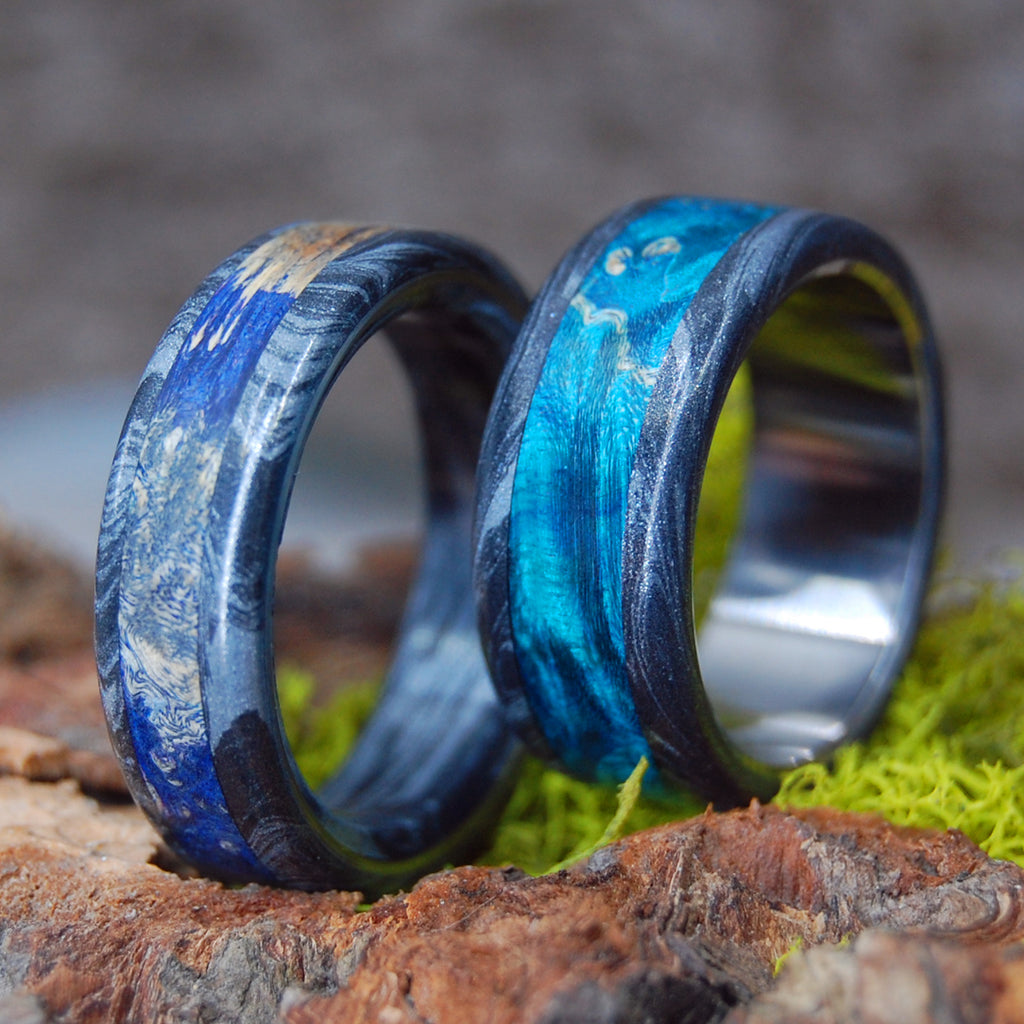 Minter & Richter - Greek God Wedding Ring Set | Titanium and Jade