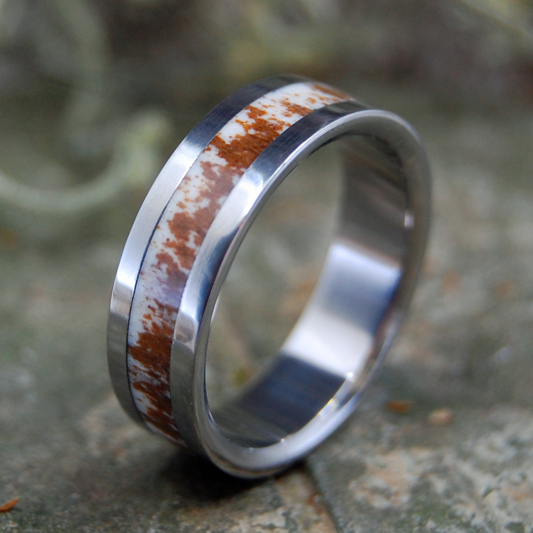 FOUND DEER ANTLER | Antler & Titanium Wedding Ring - Minter and Richter Designs