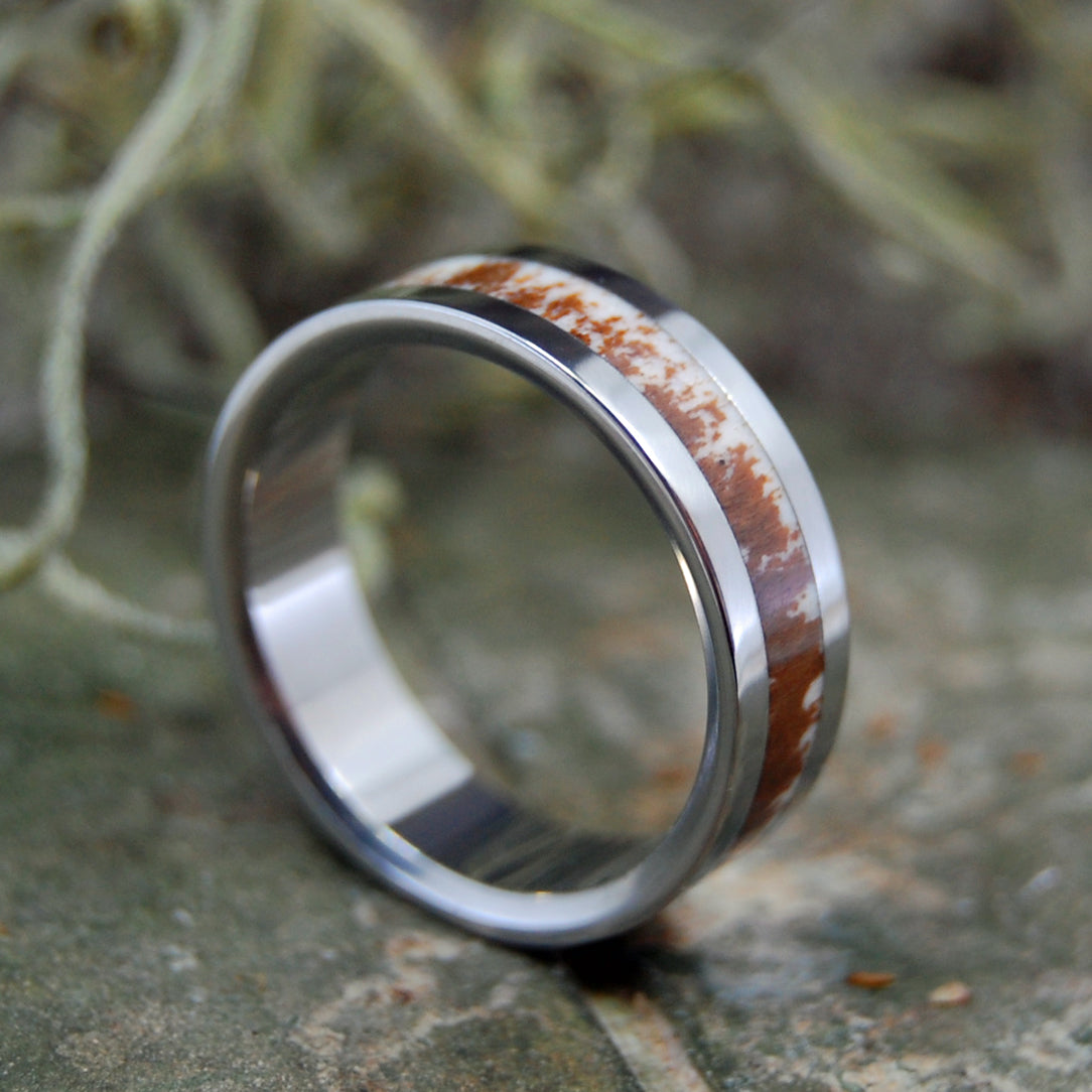 FOUND DEER ANTLER | Antler & Titanium Wedding Ring - Minter and Richter Designs