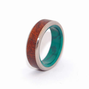 NO LITTLE LOVE | Desert Ironwood & Jade Stone Wedding Rings Unique Wedding Rings - Minter and Richter Designs