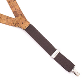 Tobacco Brown Adjustable Cork Strap Suspenders - Pant Suspenders - Groomsmen Gift - Minter and Richter Designs