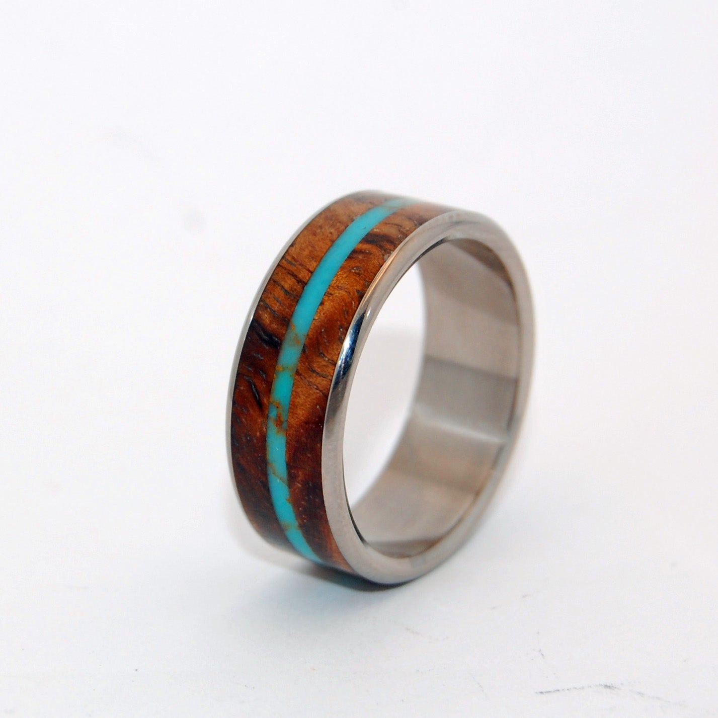 SURF SHREDDER | Tibetan Turquoise & Hawaiian Koa Wooden Wedding Rings - Minter and Richter Designs