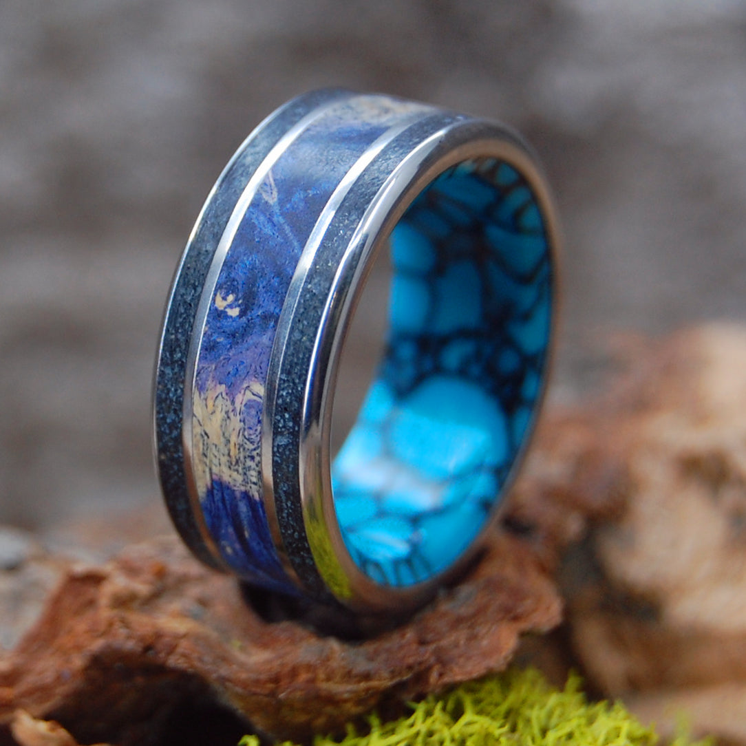 TURQUOISE ELVES OF ICELAND | Beach Sand Rings - Icelandic Wedding Ring - Unique Wedding Rings - Minter and Richter Designs