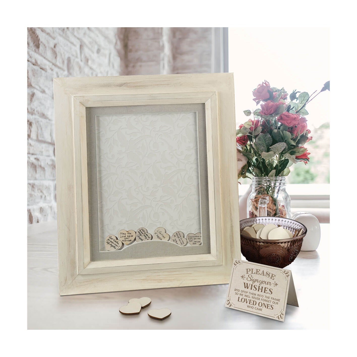 Beautiful Signature Frame Guest Book Alternative - 17x12 Wood Frame Incl.  Photo Slots And 6 Signable Backgrounds - Aesthetic Home Decor Displays Your  Cherished…