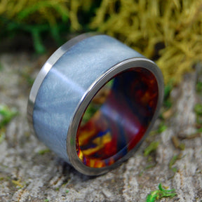 FIRE WITHIN | Resin Handcrafted Titanium Wedding Rings - Minter and Richter Designs