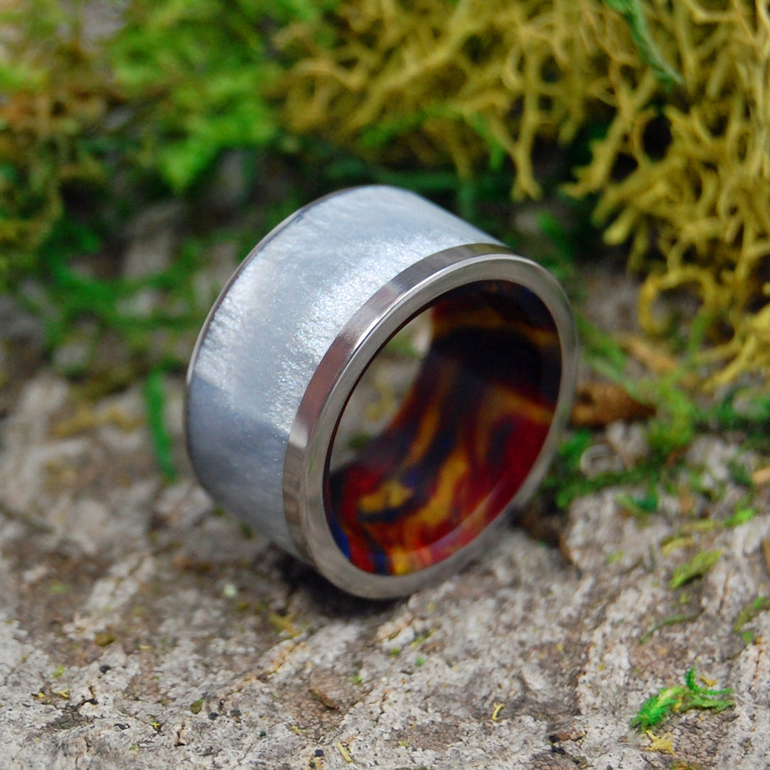 FIRE WITHIN | Resin Handcrafted Titanium Wedding Rings - Minter and Richter Designs