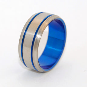 DOUBLE BLUE | Blue Anodized Wedding Ring - Titanium Wedding Rings - Minter and Richter Designs