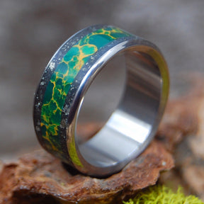 FOOL FOR LOVE II | Fools Gold & Egyptian Jade - Unique Wedding Ring - Minter and Richter Designs
