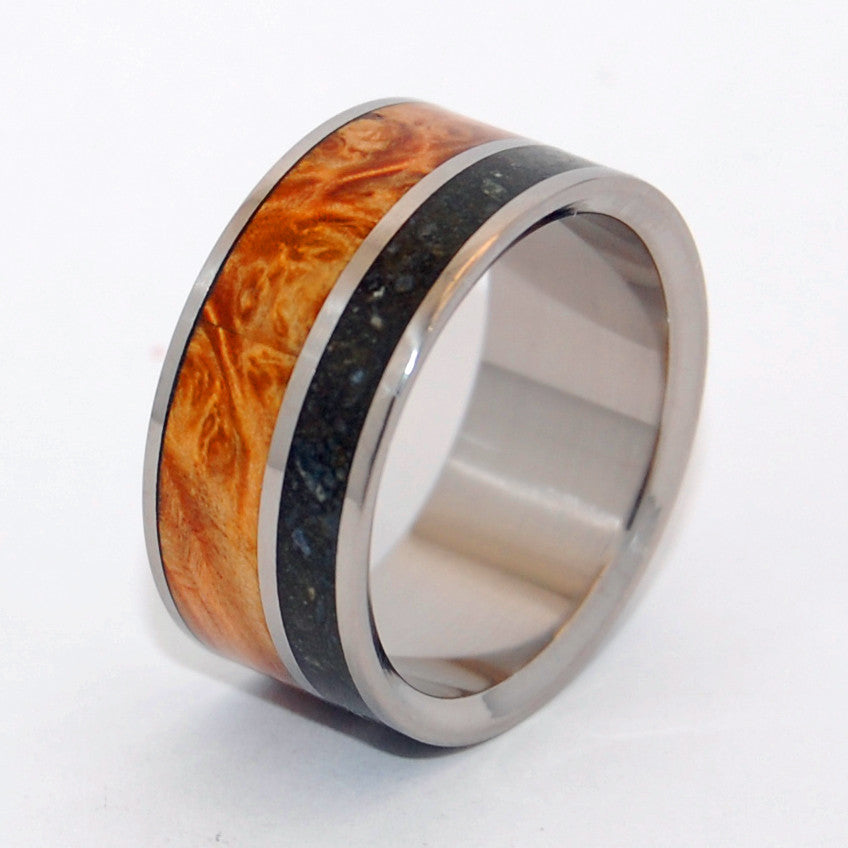 Bear Fruit | Concrete and Wood Titanium Wedding Ring - Minter and Richter Designs