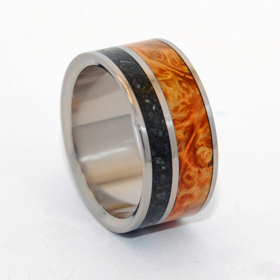 Bear Fruit | Concrete and Wood Titanium Wedding Ring - Minter and Richter Designs
