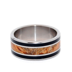 AMOROUS | Water Buffalo Horn & Golden Box Elder Wood Unique Men's Wedding Rings - Minter and Richter Designs