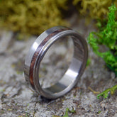 Golden Light | SIZE 7 AT 4.8MM | Dark Maple Wood | Unique Wedding Rings | On Sale - Minter and Richter Designs