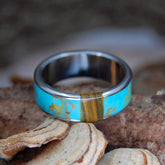 GOLD RUSH TIGER | Tibetan Turquoise & Tiger Eye Stone - Women's Wedding Ring - Minter and Richter Designs