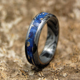 GREEK GOD | Blue Wood & M3 Titanium Men's & Women's Wedding Rings - Minter and Richter Designs